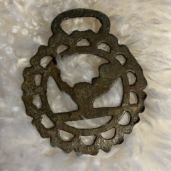 Vintage brass horse badge bugle - Picture 2 of 2